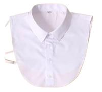 KHASCBNF Cuello Falso Camisas de Hombre con Cuello Falso, Ropa Negocios, Color sólido, Formal algodón Que combina Todo, Primavera y Verano(White)