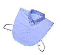 KHASCBNF Cuello Falso Camisas de Hombre con Cuello Falso, Ropa Negocios, Color sólido, Formal algodón Que combina Todo, Primavera y Verano(Biue)