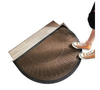KHASCBNF Felpudo Media Luna Felpudo Crescent, Alfombra de Entrada Antideslizante for Interior/Exterior, Goma(Brown,50x80cm)