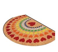 KHASCBNF Felpudo Media Luna Felpudo Medio Redondo con Estampado de corazón y arcoíris for Pasillo, baño, Patio, alfombras Decorativas, decoración del hogar(50X80CM(1.6X2.6FT)