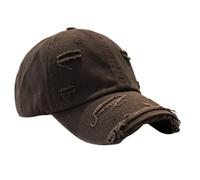 KHASCBNF Gorra de béisbol con Agujeros Sombrero Desgastado de Estilo Vintage único con Agujeros for Hombres y Mujeres Gorra béisbol Moda for niñas Sol Playa(Brown)