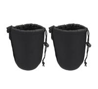 KHASCBNF Mochila Camara 2pcs Lens Pouch Bag Drawstring Neoprene Camera Protective Case Universal Diameter 8cm Length