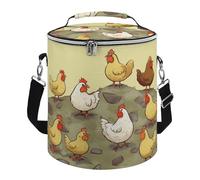 KHAUERBC A Brood of Chickens - Bolsa térmica suave con múltiples bolsillos, bolsa de playa aislada a prueba de fugas, hielera plegable para playa, viajes, trabajo