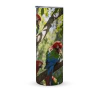 KHAUERBC Birdsong in The Forest Handle - Taza de viaje de 20 onzas, vaso de café de viaje, vaso de acero inoxidable aislado al vacío de doble capa, adecuado para portavasos de vehículos