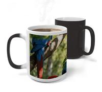 KHAUERBC Birdsong in The Forest - Taza de café de cerámica de 17 onzas, taza de viaje de café de gran capacidad, tazas de té con asa para oficina/hogar, unisex, apta para lavavajillas y microondas.