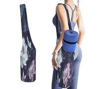 KHAUERBC Bolsa de gimnasio con flores moradas marchitas, bolsa de yoga para mujeres y hombres. Bolsa de lona ligera para yoga, pilates, estudio, entrenamiento, uso al aire libre