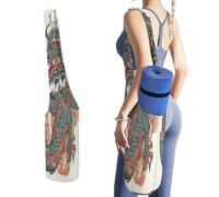 KHAUERBC Bolsa de gimnasio de dragón rojo y cian, bolsa de yoga para mujeres y hombres. Bolsa de lona ligera para yoga, pilates, estudio, entrenamiento, uso al aire libre