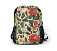 KHAUERBC Mochila con cordón rosa para adultos, bolsa de gimnasio con compartimento para zapatos, mochila de senderismo con bolsillos laterales de malla
