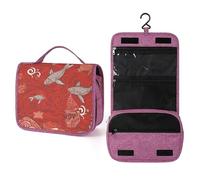 KHAUERBC Neceser de animales del mar rojo para hombres y mujeres, organizador portátil para maquillaje, bolsa de cosméticos para accesorios, champú, contenedor de tamaño completo, artículos de tocador