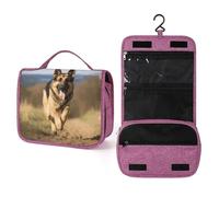 KHAUERBC Neceser de perro pastor alemán para hombres y mujeres, organizador portátil para maquillaje, bolsa de cosméticos para accesorios, champú, contenedor de tamaño completo, artículos de tocador