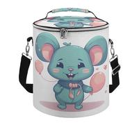 KHAUERBC Rat Holding A Balloon - Bolsa térmica suave con múltiples bolsillos, bolsa de playa aislada a prueba de fugas, enfriador plegable para playa, viajes y trabajo