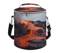 KHAUERBC Red Hot Lava from Kilauea Volcano - Bolsa térmica suave con múltiples bolsillos, bolsa de playa aislada a prueba de fugas, hielera plegable para playa, viajes, trabajo
