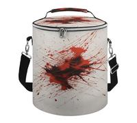 KHAUERBC Red Pen Lines - Bolsa térmica suave con múltiples bolsillos, bolsa de playa aislada a prueba de fugas, hielera plegable para playa, viajes, trabajo