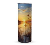 KHAUERBC Reeds by The River Handle - Taza de viaje de 20 onzas, vaso de café de viaje, vaso de acero inoxidable aislado al vacío de doble capa, adecuado para portavasos de vehículos