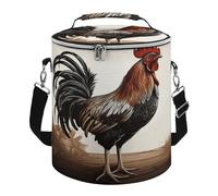 KHAUERBC Rooster - Bolsa térmica suave con múltiples bolsillos, bolsa de playa aislada a prueba de fugas, hielera plegable para playa, viajes, trabajo