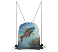 KHAUERBC Safflower Flying Fish - Bolsa con cordón a prueba de salpicaduras, bolsa de gimnasio con correas ajustables, mochila para deportes, gimnasio, viajes, natación