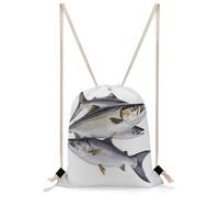 KHAUERBC Salmon Fish - Bolsa con cordón a prueba de salpicaduras, bolsa de gimnasio con correas ajustables, mochila para deportes, gimnasio, viajes, natación