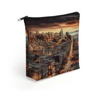 KHAUERBC San Francisco - Bolsa de maquillaje con cremallera para adultos, pequeña bolsa de maquillaje ligera, bolsas de cosméticos para artículos esenciales de viaje