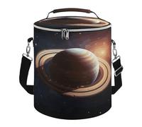 KHAUERBC Saturn Ring Planet - Bolsa térmica suave con múltiples bolsillos, bolsa de playa aislada a prueba de fugas, hielera plegable para playa, viajes, trabajo