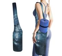 KHAUERBC Sea And Moon - Bolsa de gimnasio Oga Mat Carrier, bolsa de yoga para mujeres y hombres. Bolsa de lona ligera para yoga, pilates, estudio, entrenamiento, uso al aire libre