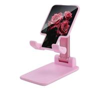 KHAUERBC Soporte de teléfono con diseño de rosas rojas y hojas negras ajustables en altura y ángulo, soporte para teléfono con teléfonos de 4 a 13 pulgadas, iPad, tablet, soporte de teléfono celular