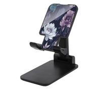 KHAUERBC Soporte de teléfono con flores moradas marchitas ajustables en altura y ángulo, soporte para teléfono con teléfonos de 4 a 13 pulgadas, iPad, tablet, soporte de teléfono celular para