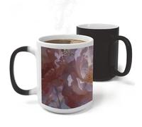 KHAUERBC Taza de café de cerámica con patrón floral de ensueño, 17 onzas, taza de viaje de café de gran capacidad, tazas de té con asa para oficina/hogar, unisex, apta para lavavajillas y microondas.