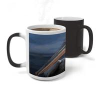 KHAUERBC Taza de té de cerámica realista de pelícano, taza de té grande (11 onzas). Taza de cerámica que se decolora con asa. Taza de café para graduación de cumpleaños, regalo de aniversario y