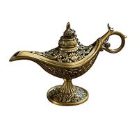 KHBNHJ Aladdin Magic Genie Juego de 2 quemadores de incienso para lámpara de incienso con luz tallada en metal, quemadores de incienso vintage para el hogar, fiesta, cumpleaños, Halloween, Navidad,