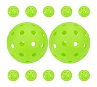 KHBUAB 12 Balones de Pickleball de Plástico PE 40 Agujeros, Luz Verde Fosforescente, Rebote Constante y Vuelo Estable para Actividades Recreativas al Aire Libre