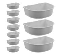 KHBUAB 15 Cuencos Colgantes para Jaula Gris para Perros, Gatos y Conejos, Tazones Ajustables y Desmontables para Agua y Comida, Comederos Portátiles para Viaje y Uso en Jaulas