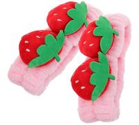KHBUAB 2 Diademas de Fresa Elásticas y Cómodas para Maquillaje y Cuidado Facial, Accesorio de Tela Agradable para Mujeres y Niñas en Spa y Yoga