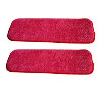 KHBUAB 2 Piezas Recambio de Mopa de Microfibra Roja para Suelos de Vinilo y Vidrio Laminado, Fácil de Reemplazar, Adecuado para Tiendas y Hoteles