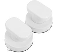 KHBUAB 2 Piezas Tirador de Ventosa Abs Blanco, Manija de Succión sin Taladro para Puertas de Armario y Tapas de Inodoro, Uso en Baño y Hogar
