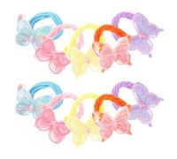 KHBUAB 20 Piezas Gomas Cabello Diseño de y Lazo, Material Cómodo de Tela Plástica, Accesorios Pelo para Niñas en Uso Diario y Fiestas