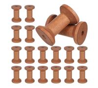 KHBUAB 25 Carretes de Hilo Vacíos de Madera Natural Bobinas Vintage de 50x35 Mm Porta Hilos para Manualidades Costura y Bordado Ecológico para Artes y Bricolaje