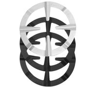 KHBUAB 3 Piezas Soporte de Wok de Hierro Resistente al Aceite en Color Plata y Negro, Paquete para Cocinas Domésticas y Estufas de Gas
