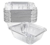KHBUAB 30 Bandejas de Aluminio Grueso 450 Ml para Freidora de Aire, Contenedores Desechables para Barbacoa y Camping, Resistentes a Altas Temperaturas, Aptas para Horno y Refrigerador