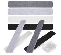 KHBUAB 8 Tiras Autoadhesivas de Fieltro para Tablero de Corcho con 50 Chinchetas Transparentes, Fáciles de Usar, sin Necesidad de Taladrar, Ideales para Oficina y Aula
