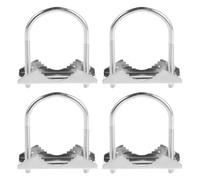 KHBUAB Abrazadera de Soporte y Recepción de Señal 4 Piezas de Aluminio para Antena Resistente al Óxido Componentes Completos Fácil de Usar Color Plata para Montaje en Exteriores