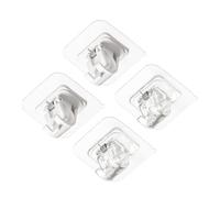 KHBUAB Abrazaderas Telescópicas para Barra de Cortina, 4 Ganchos Adhesivos para Cortinas de Ducha y Soporte de Toallas en Baño