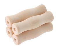 KHBUAB Accesorios para Parrilla y Camping 4 Mangos de Madera Orificio, Asas Antideslizantes para Utensilios de Cocina y Barbacoa, Agarre Seguro y Funcional