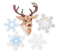 KHBUAB Apliques Bordados de Copos de Nieve Dorados, 6 Piezas para Ropa, Sombreros y Decoración Festiva, Parches Termoadhesivos para Manualidades