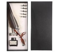 KHBUAB Bolígrafo de Caligrafía Material de Vidrio y Cobre Pluma de Ala de Pluma Ligera y Fácil de Limpiar Set de 1 para Oficina y Escritura Artística