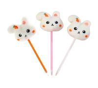 KHBUAB Bolígrafos de Conejito de Peluche 3piezas, Bolígrafos Kawaii Portátiles y Ligeros de Felpa para Papelería Escolar y Oficina