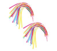 KHBUAB Borlas para Manillar de Bicicleta, Par de Cintas de Poliéster | Bicicletas Infantiles, Colores Amarillo y Rosa, Decoración Brillante, Instalación Fácil