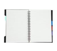 KHBUAB Cuaderno Diario de Espiral 105 Páginas Rayadas y Doble Cara, Cubierta Plástica Negra, Notas Multicolor para Reuniones y Negocios, Diseño Clásico y Color Aleatorio Varios estilos