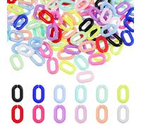 KHBUAB de Eslabones de Cadena de Acrílico 200 Piezas Superficie Lisa y Clips para Cables para Manualidades y Accesorios para Bisutería