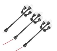 KHBUAB Farola de Paisaje en Miniatura 3 Unidades para Decoración de Maquetas y Mesas de Arena, Lámpara Modelo de Jardín de Estilo Europeo Encendido a Pilas AA