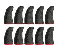 KHBUAB Fundas para Dedos de Juego Fibra de Plata, Anti-Sudor y Elásticas, 10 Piezas Negras para Móvil, Cubiertas Flexibles y Cómodas Pantalla Táctil